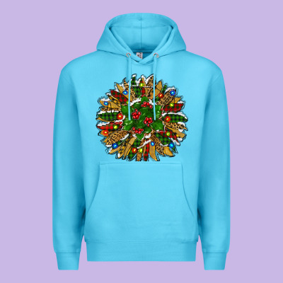 Premium Hoodie Leopard Christmas Sunflower