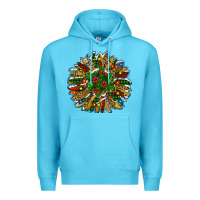 Ocean Blue Leopard Christmas Sunflower Premium Hoodie - RanaPortraitStore