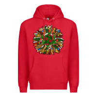 Red Leopard Christmas Sunflower Premium Hoodie - RanaPortraitStore