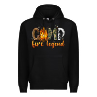 Black camp fire legend with fire Premium Hoodie - texasbilliewilder