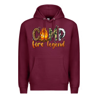 Burgundy camp fire legend with fire Premium Hoodie - texasbilliewilder