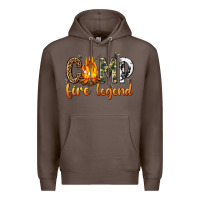 Coffee camp fire legend with fire Premium Hoodie - texasbilliewilder