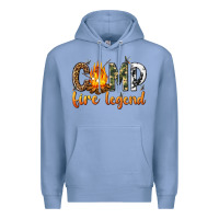 Colony Blue camp fire legend with fire Premium Hoodie - texasbilliewilder