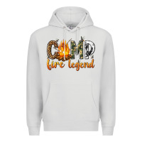 Dove Grey camp fire legend with fire Premium Hoodie - texasbilliewilder