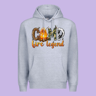 Premium Hoodie camp fire legend with fire