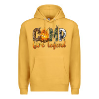 Mustard camp fire legend with fire Premium Hoodie - texasbilliewilder