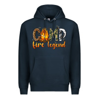 Navy camp fire legend with fire Premium Hoodie - texasbilliewilder