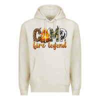 Oatmeal Heather camp fire legend with fire Premium Hoodie - texasbilliewilder