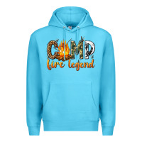 Ocean Blue camp fire legend with fire Premium Hoodie - texasbilliewilder