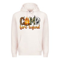 Pale Pink camp fire legend with fire Premium Hoodie - texasbilliewilder