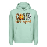 Seafoam camp fire legend with fire Premium Hoodie - texasbilliewilder