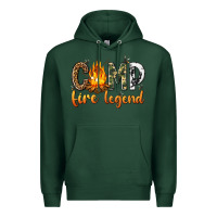 Sports Green camp fire legend with fire Premium Hoodie - texasbilliewilder
