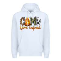 White camp fire legend with fire Premium Hoodie - texasbilliewilder