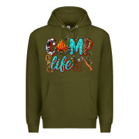 Army Green camp life Premium Hoodie - texasbilliewilder
