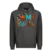Charcoal Heather camp life Premium Hoodie - texasbilliewilder