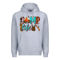 Heather Grey camp life Premium Hoodie - texasbilliewilder