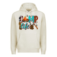 Oatmeal Heather camp life Premium Hoodie - texasbilliewilder