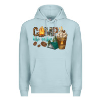Blue Mist camp life coffee with coffee cup Premium Hoodie - texasbilliewilder