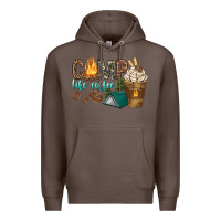 Coffee camp life coffee with coffee cup Premium Hoodie - texasbilliewilder