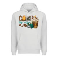Dove Grey camp life coffee with coffee cup Premium Hoodie - texasbilliewilder