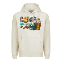 Oatmeal Heather camp life coffee with coffee cup Premium Hoodie - texasbilliewilder