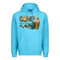 Ocean Blue camp life coffee with coffee cup Premium Hoodie - texasbilliewilder