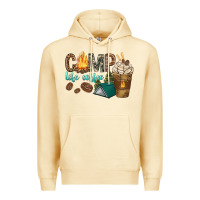 Pina Colada camp life coffee with coffee cup Premium Hoodie - texasbilliewilder