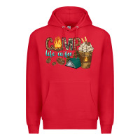Red camp life coffee with coffee cup Premium Hoodie - texasbilliewilder