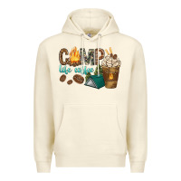 Sandshell camp life coffee with coffee cup Premium Hoodie - texasbilliewilder