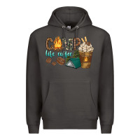 Smoke camp life coffee with coffee cup Premium Hoodie - texasbilliewilder