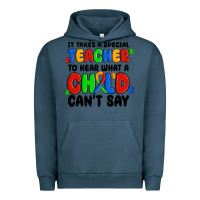 Pigment Midnight Navy it takes a special teacher to hear what a child ca Urban Hoodie - MaliasSmallBusiness