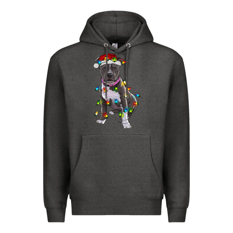 Pitbull With Christmas Lights Premium Hoodie by RanaPortraitStore | Teevron