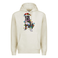 Oatmeal Heather Pitbull With Christmas Lights Premium Hoodie - RanaPortraitStore