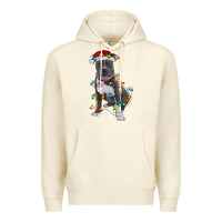 Sandshell Pitbull With Christmas Lights Premium Hoodie - RanaPortraitStore