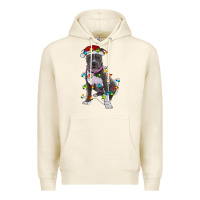 Tofu Pitbull With Christmas Lights Premium Hoodie - RanaPortraitStore