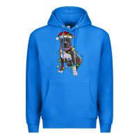 True Royal Pitbull With Christmas Lights Premium Hoodie - RanaPortraitStore