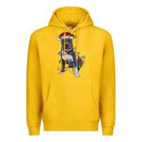 Lemon Pitbull With Christmas Lights Premium Hoodie - RanaPortraitStore