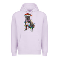 Lilac Pitbull With Christmas Lights Premium Hoodie - RanaPortraitStore