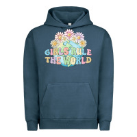Pigment Midnight Navy girls run the world Urban Hoodie - MaliasSmallBusiness