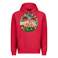 Cardinal Christmas Pigs Premium Hoodie - RanaPortraitStore