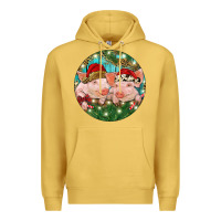Antique Gold Christmas Pigs Premium Hoodie - RanaPortraitStore