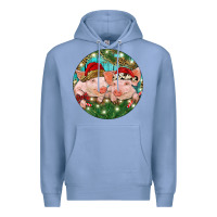 Colony Blue Christmas Pigs Premium Hoodie - RanaPortraitStore