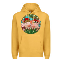 Mustard Christmas Pigs Premium Hoodie - RanaPortraitStore