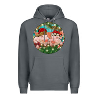 Rock Christmas Pigs Premium Hoodie - RanaPortraitStore
