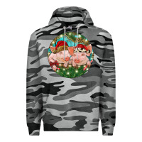 Slate Camo Christmas Pigs Premium Hoodie - RanaPortraitStore