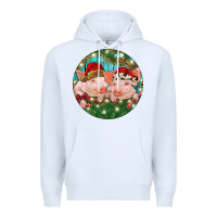 White Christmas Pigs Premium Hoodie - RanaPortraitStore
