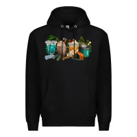 Black camping coffee cups Premium Hoodie - texasbilliewilder