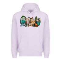 Lilac camping coffee cups Premium Hoodie - texasbilliewilder