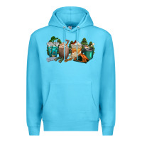 Ocean Blue camping coffee cups Premium Hoodie - texasbilliewilder