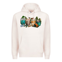 Pale Pink camping coffee cups Premium Hoodie - texasbilliewilder